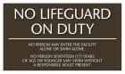Kentucky No Lifeguard On Duty Sign
