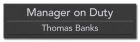 Manager On Duty - Includes Nameplate