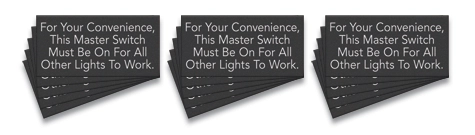 Master Switch Sign - 15 Pack