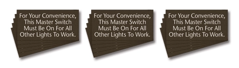 Master Switch Sign - 15 Pack