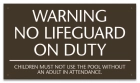 Minnesota No Lifeguard On Duty Warning Sign