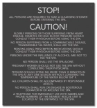 Mobile County, Alabama Spa Rules Sign