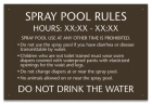 Montana Spray Pool Rules Sign