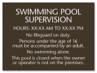 New Jersey Swimming Pool Supervision Sign