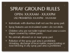New York City Spray Ground Rules Sign
