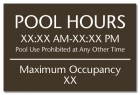 New York Pool Hours and Max Occupancy Sign