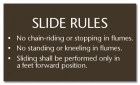 New York White-Water Slide Rules Sign