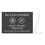 No Cash Payment - Easel Sign