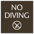 No Diving Sign with Symbol
