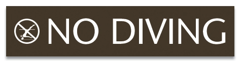 No Diving Sign w/ Symbol