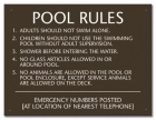 North Carolina Pool Rules and Emergency Phone Sign
