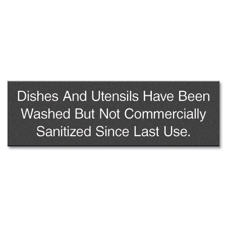 Not Commercially Sanitized Sign - Alabama Compliant