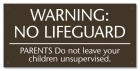 Oregon No Wading Pool Lifeguard Sign