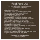 Pool Area Use Sign