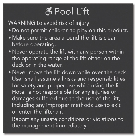 Pool Lift w/ Dynamic ISA Symbol - Medium