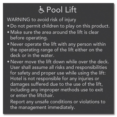 Pool Lift w/ ISA Symbol - Medium