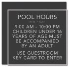 Pool w/Operating Hours Sign