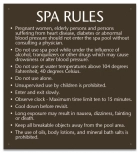 Prince Williams & Virginia Beach Spa Rules Sign