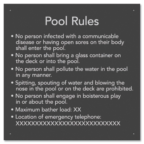 Province Pool Rules Sign - Ontario Compliant: Canada