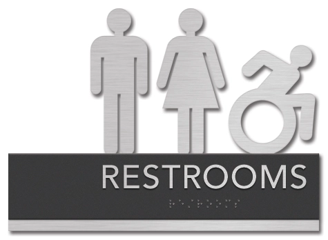 Restroom Sign w/ Unisex & Dynamic ISA Symbols
