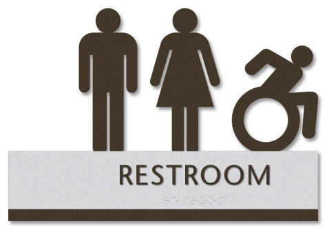 Restroom Sign w/ Unisex & Dynamic ISA Symbols