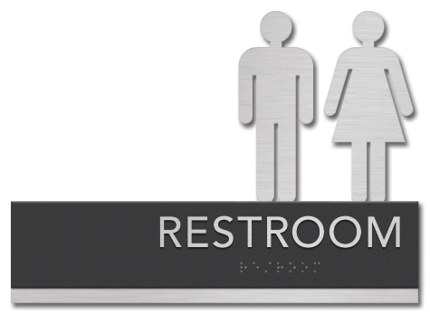 Restroom Sign w/ Unisex Symbols