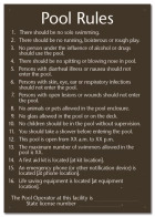 South Carolina Pool Rules Sign