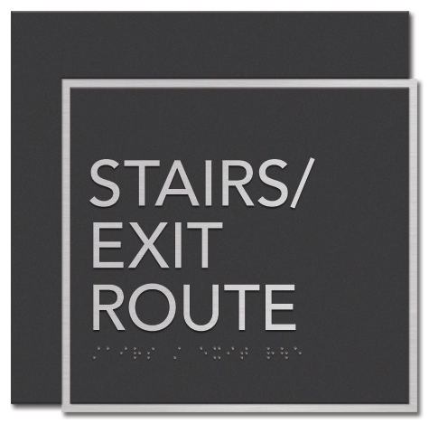 "Stairs/Exit Route" Egress Sign - CA Compliant