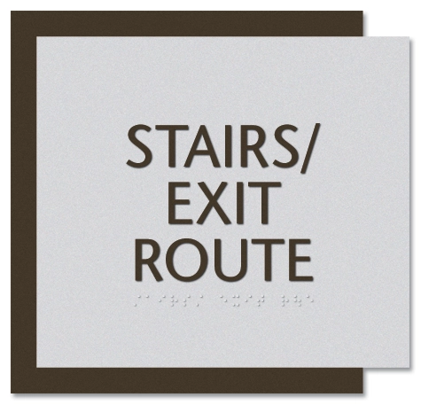 "Stairs/Exit Route" Egress Sign - CA Compliant