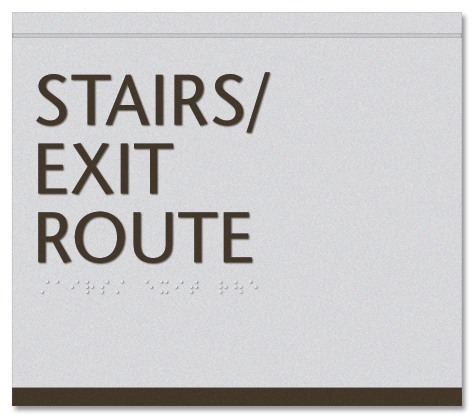 "Stairs/Exit Route" Egress Sign - CA Compliant