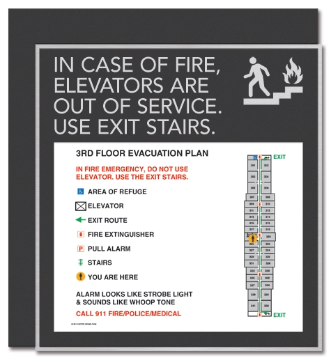 Standard Elevator Evacuation Plans - CA Compliant