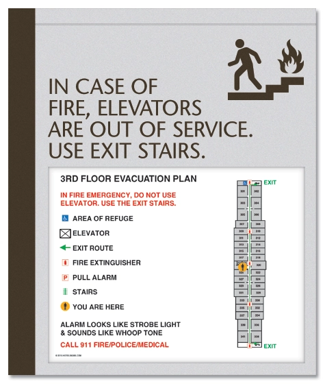Standard Elevator Evacuation Plans - CA Compliant