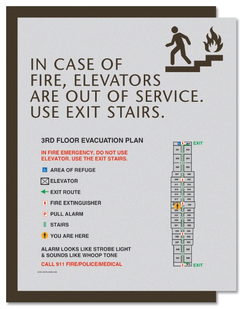 Standard Elevator Evacuation Plans - CA Compliant