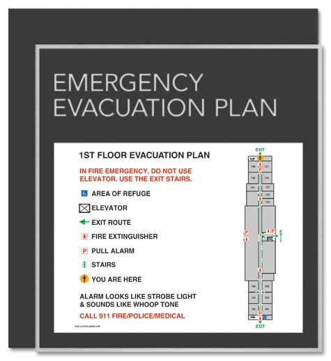 Standard Entrance Evacuation Plans - CA Compliant