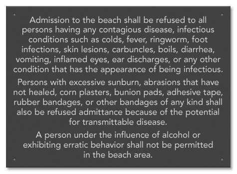 State Pool Sign - Beach Rules - Illinois Compliant