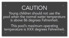 State Pool Sign - Caution Pool Temperature - Michigan Compliant