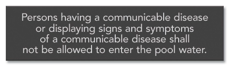 State Pool Sign - Communicable Disease - Tennessee Compliant