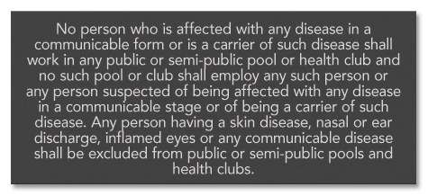State Pool Sign - Communicable Disease - Virginia Compliant