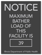 State Pool Sign - Max Bather Load - Illinois Compliant