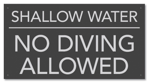 State Pool Sign - No Diving - Arizona and South Carolina Compliant