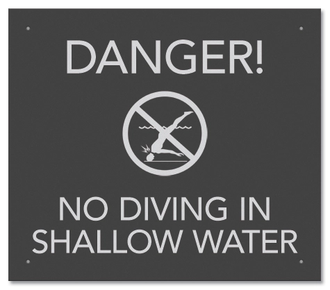 State Pool Sign - No Diving - Maryland Compliant