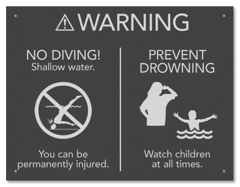 State Pool Sign - No Diving