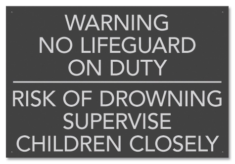 State Pool Sign - No Lifeguard - Georgia Compliant