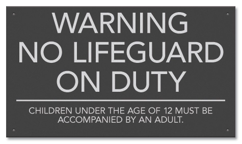 State Pool Sign - No Lifeguard - Iowa Compliant
