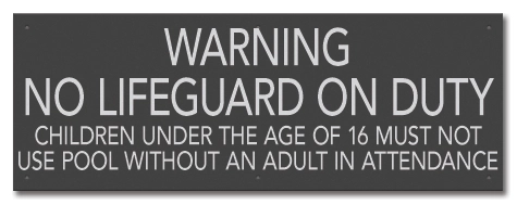 State Pool Sign - No Lifeguard - Nebraska Compliant