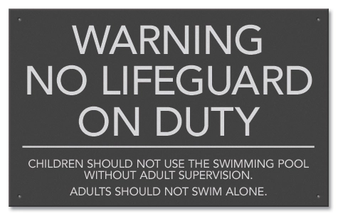 State Pool Sign - No Lifeguard - North Carolina Compliant