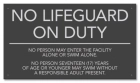 State Pool Sign - No Lifeguard on Duty - KY Compliant