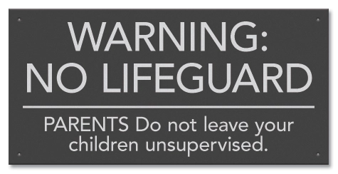 State Pool Sign - No Lifeguard on Duty - Oregon Compliant