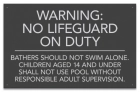 State Pool Sign - No Lifeguard on Duty - Utah Compliant