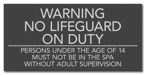 State Pool Sign - No Lifeguard - Texas Compliant